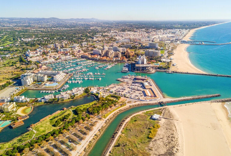 Vue aérienne de Vilamoura, Algarve, Portugal