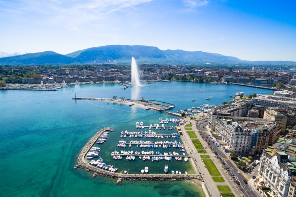 Vue du Lac Léman à Genève