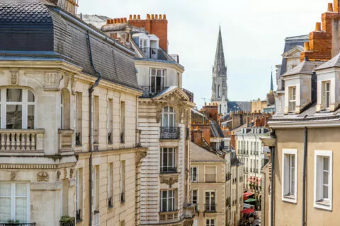 Nantes vue sur toits ville